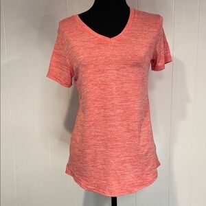 Avia Tee Shirt V-Neck Short Sleeve Activewear Heathered Red Size Medium